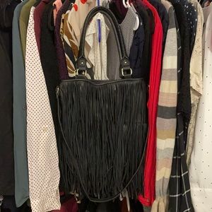 Steve Madden black fringe purse